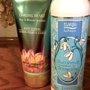 NWT Bath & Body “Pear Lotion” & Perlier “Snowdrop Powder”